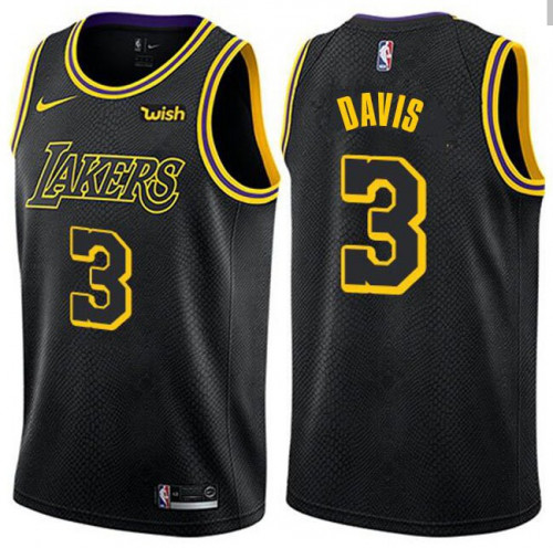 Men's Los Angeles Lakers #3 Anthony Davis Black NBA Stitched Jersey